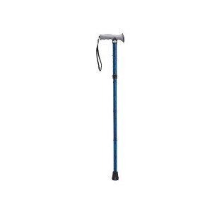 Drive Medical Adjustable Lightweight Folding Cane with Comfortable Gel Hand Grip, Blue