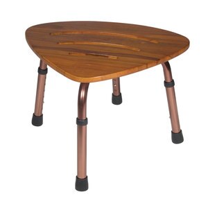 Teak Bath Bench Stool Comfortable Adjustable Height - CVS pharmacy