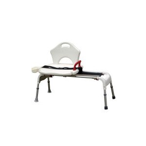 Drive Medical Folding Sliding Transfer Bench - White