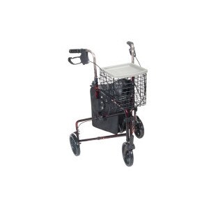 Drive Medical 3 Wheel Rollator Flame Red