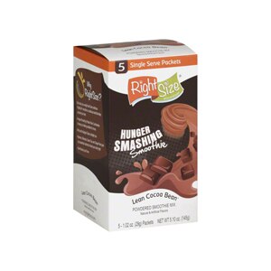 RightSize Powdered Smoothie Single Serve Drink Packets, Lean Cocoa Bean