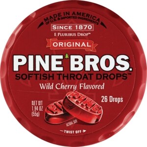 Pine Bros Softish Throat Drops Wild Cherry Flavor
