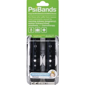 Psi Bands Drug-Free Wrist Bands for Nausea Relief Black