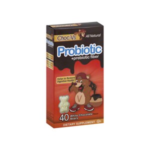 Choc-V's Probiotic + Prebiotic Fiber Bears, White Chocolate Flavor