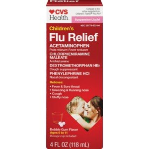 CVS Children's Flu Relief Suspension Liquid Bubble Gum