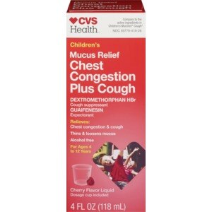 CVS Children's Chest Congestion Plus Cough Liquid Cherry