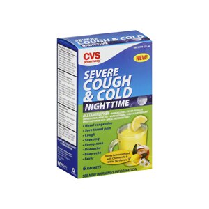 CVS Nighttime Cough & Severe Cold Packets Honey Lemon