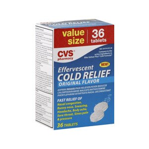 CVS Effervescent Cold Relief Tablets Original Flavor