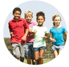 Flu kid zone children running