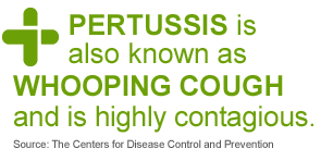 Pertussis is also known as Whooping Cough and is highly contagious