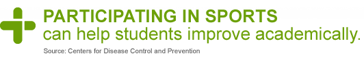 Participating in sports can help students improve academically.