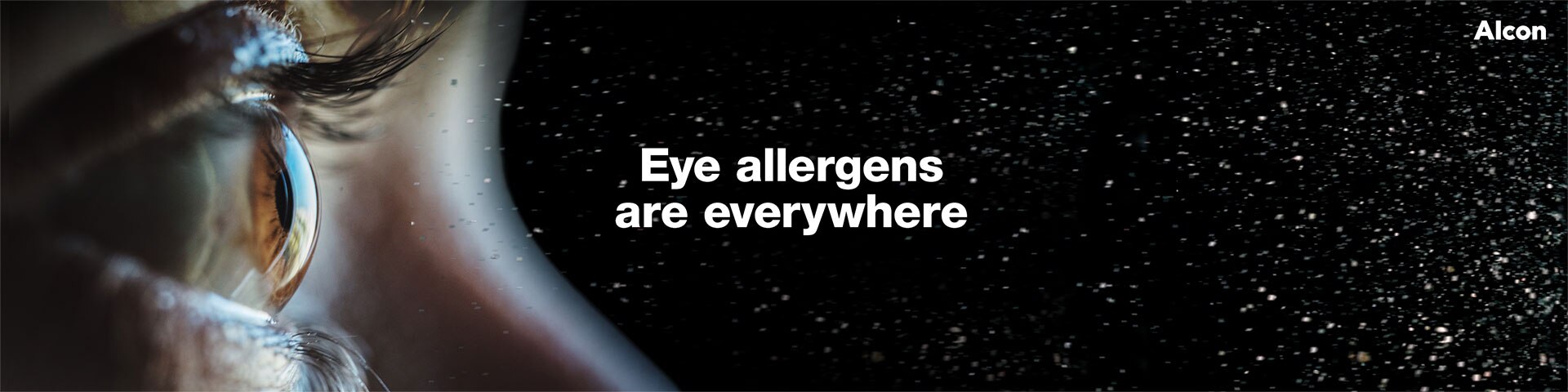 Eye allergens are everywhere. Close up shot of a person's eye.