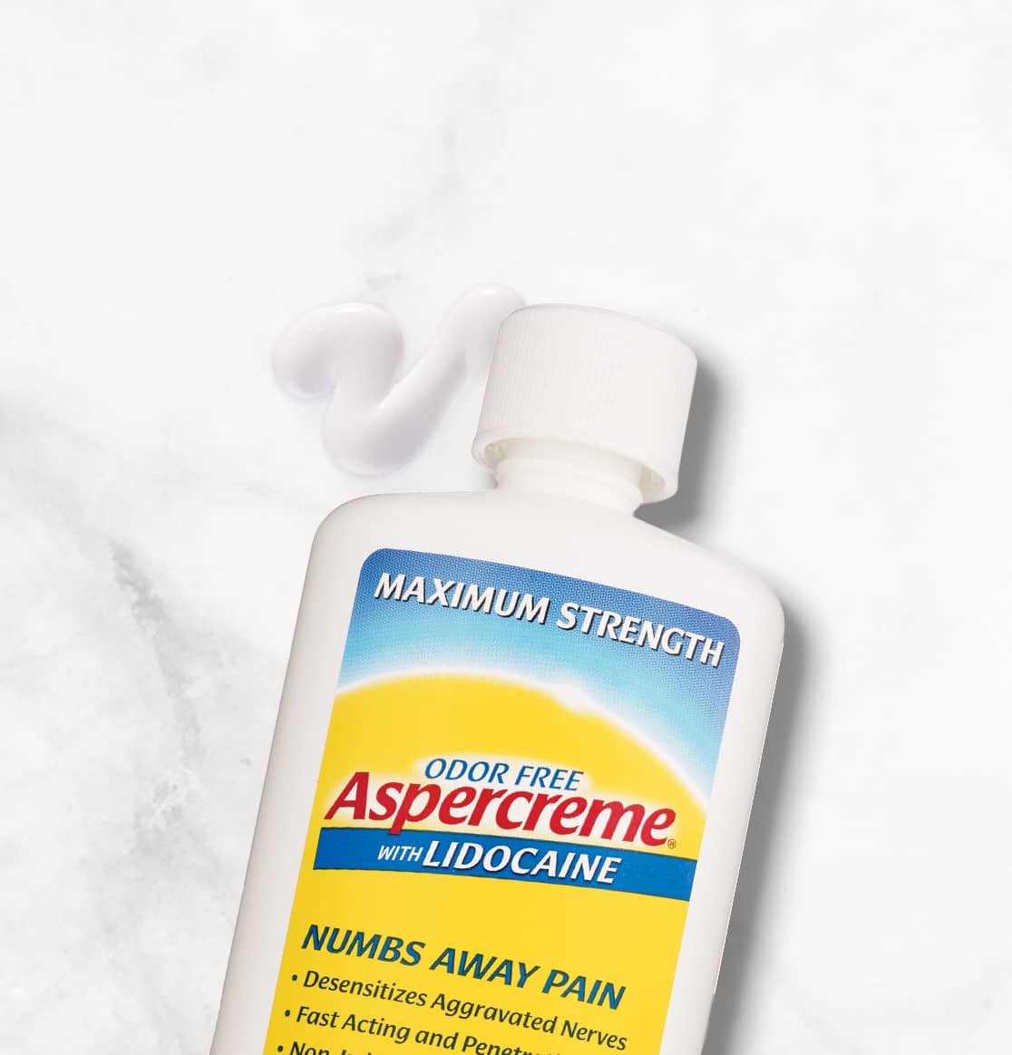Shop now for lotions and creams, showing Aspercreme brand lotion example.