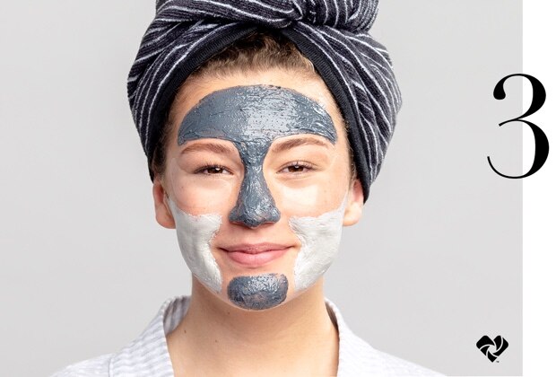 3, Non-airbrushed model wearing face and eye mask