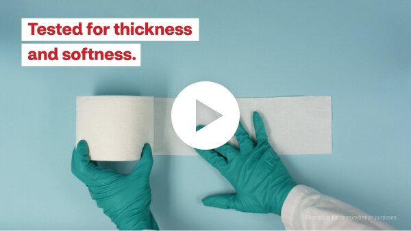 A video depicting the quality testing process of Total Home bath tissue. Clicking on the video will open it in another window and begin play.