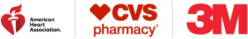 American Heart Association, CVS Pharmacy, and 3M logos