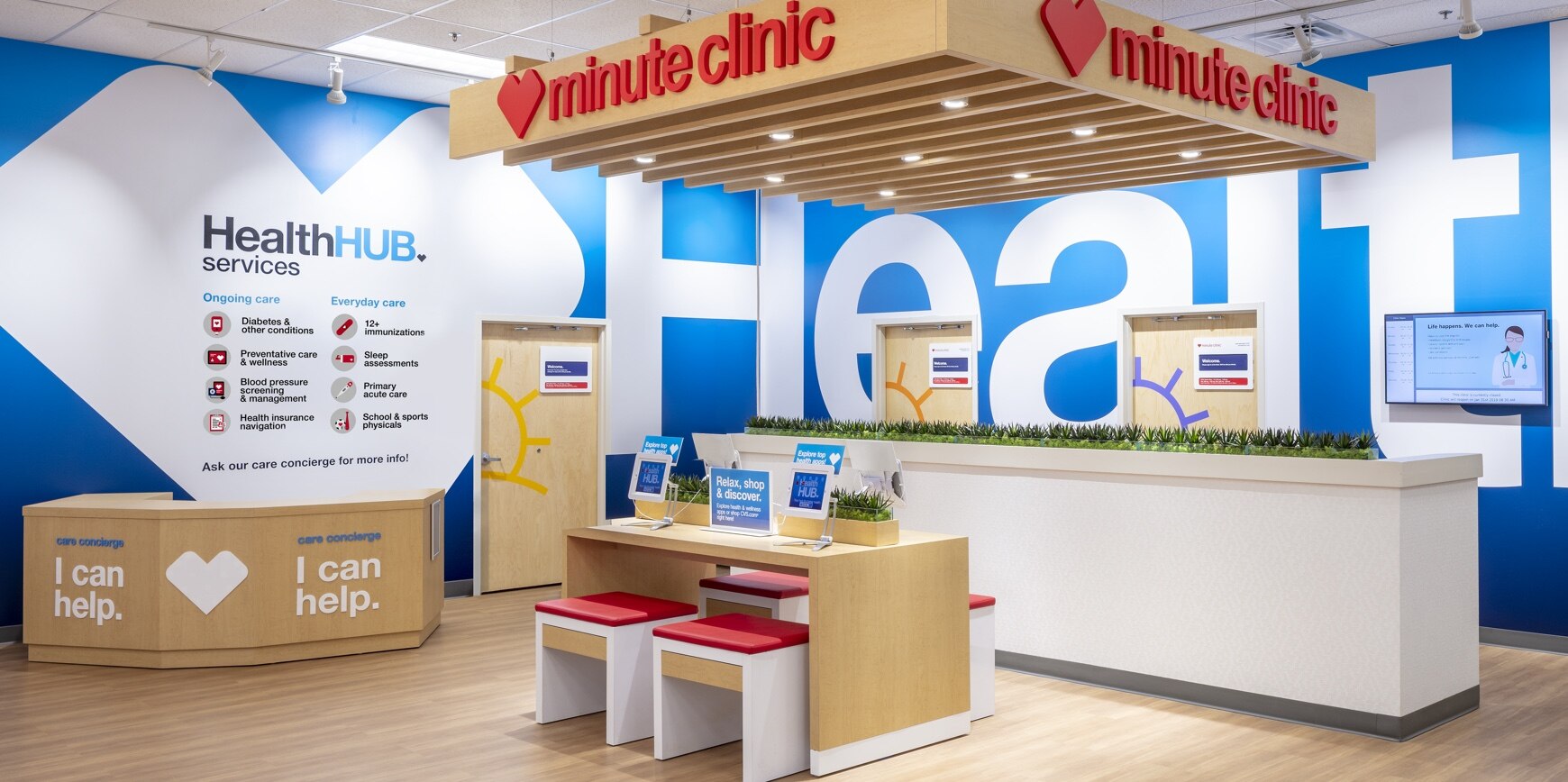 Inside view of a CVS HealthHUB location.