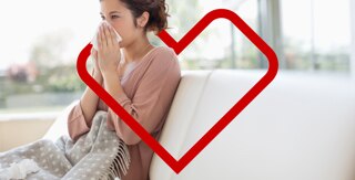 Lady suffering from flu
