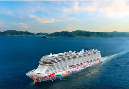 a cruise ship underway
