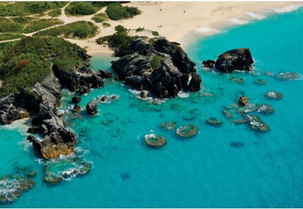 aerial view of the Bermuda shoreline