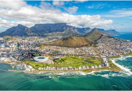Aerial view of a South African town