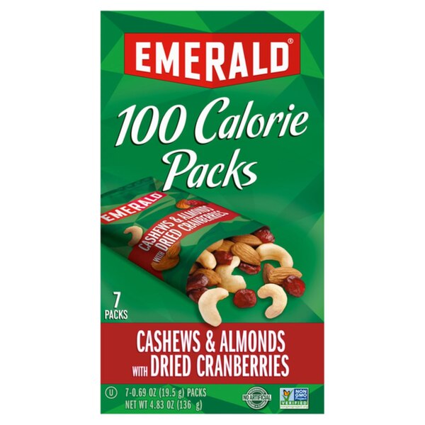 Emerald Nuts, 100 Calorie Cashew Almond Cranberry, 7 ct, 4.83 oz