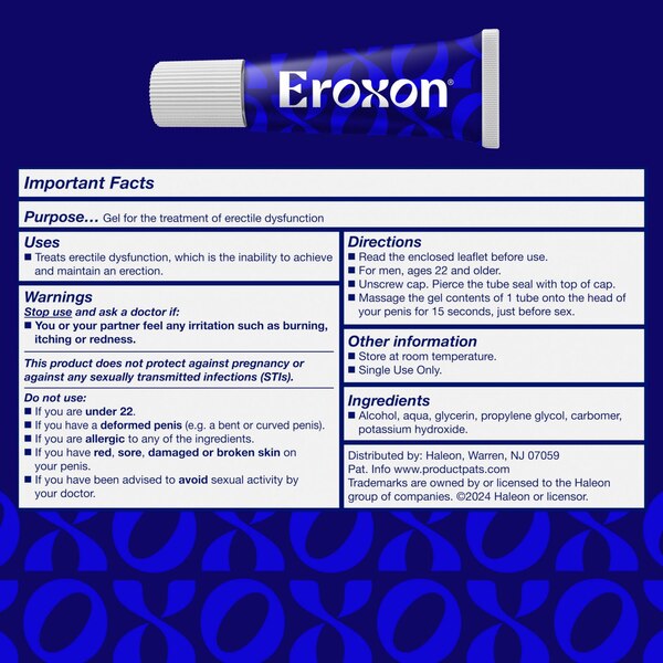 Eroxon Erectile Dysfunction Treatment Gel, 4 CT