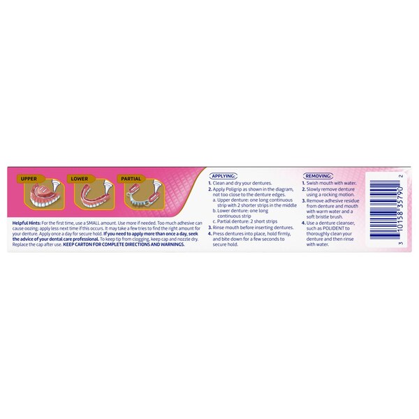 Poligrip Power Max Denture Adhesive Cream, Flavor Free, 2.2 OZ