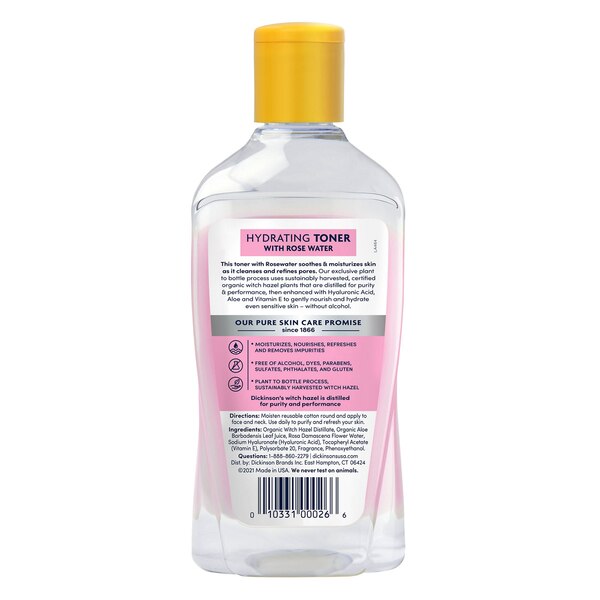 Dickinson's Enhanced Witch Hazel Alcohol Free Hydrating Toner, 16 OZ