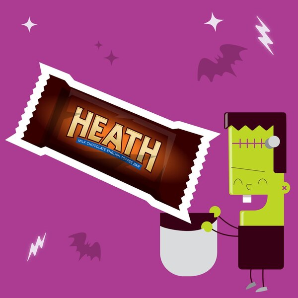HEATH Milk Chocolate English Toffee Snack Size Halloween Candy Bars, 11.5 OZ