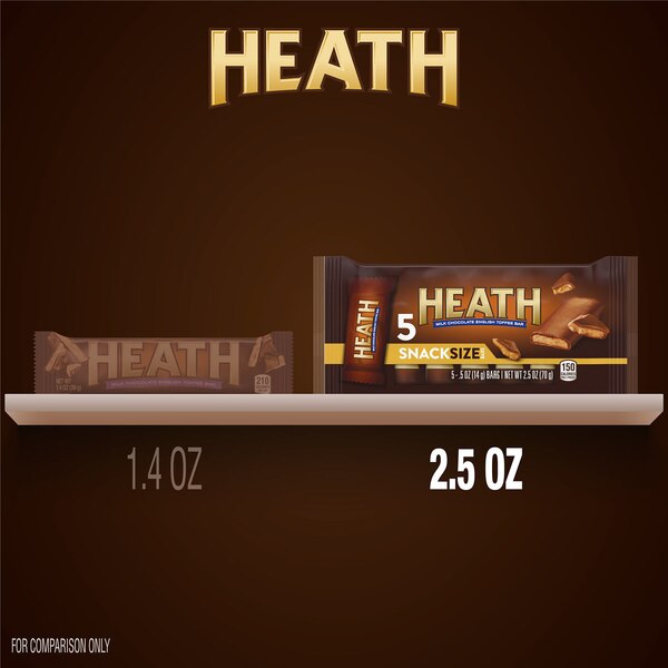HEATH Milk Chocolate English Toffee Snack Size, Candy Bars, 0.5 OZ (5 Count)