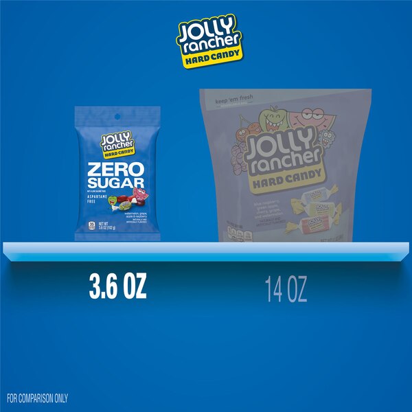 Jolly Rancher Zero Sugar Assorted Fruit Flavored Hard Candy, 3.6 oz