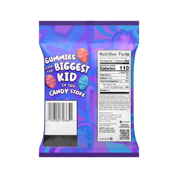 Shaq-A-Licious Xl Gummies Original Flavor Chewy Candy, 6.2 oz