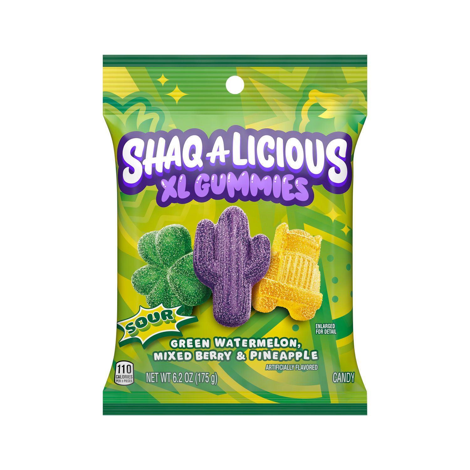 Shaq-A-Licious Xl Gummies Sour Chewy Candy, 6.2 oz