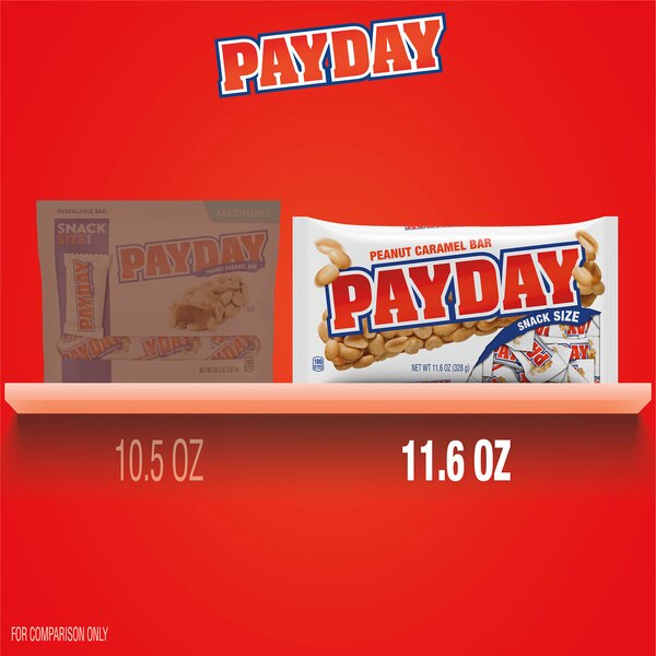 PayDay, Peanut Caramel Snack Size Candy Bars, 11.6 oz