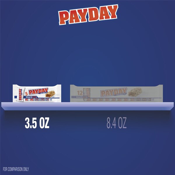Payday Peanut Caramel Snack Size Candy, 5 ct, 3.5 oz