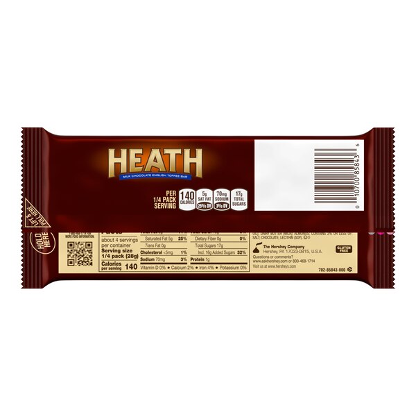 Heath XL Milk Chocolate English Toffee Bar, 4 oz