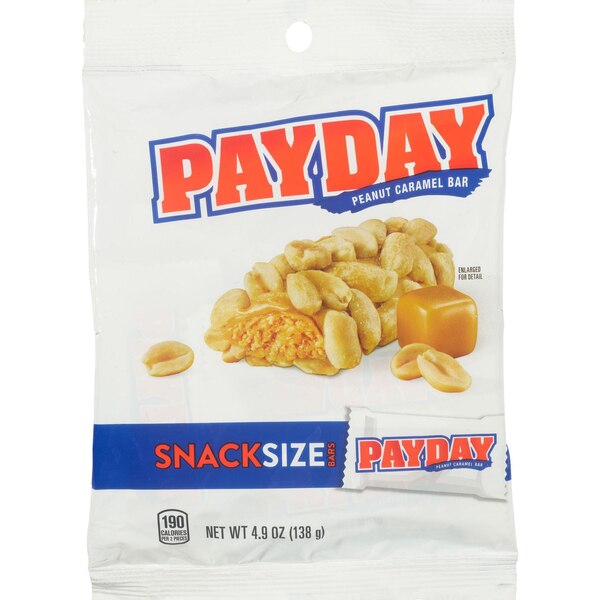 Payday, Peanut Caramel Snack Size Candy Bars, 4.4 oz