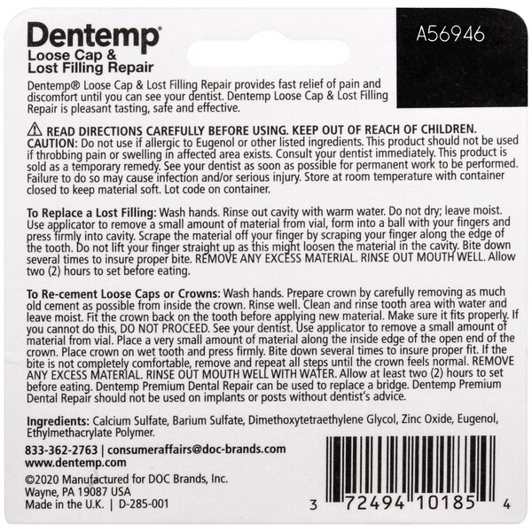 Dentemp Loose Cap & Lost Filling Repair Set, 12+ Repairs