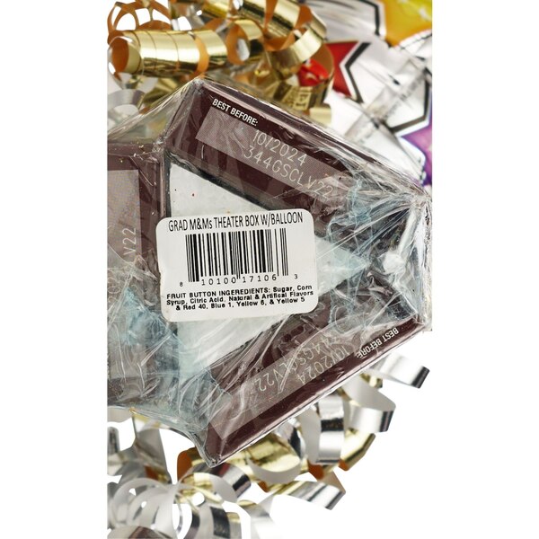 M&Ms Plain Theater Box with Graduation Balloon, 0.75 Oz