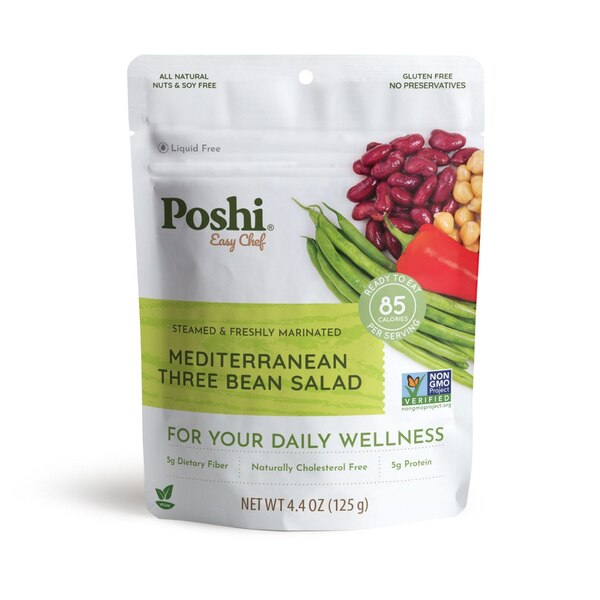 Poshi, Mediterranean Three Bean Salad, 4.4 oz