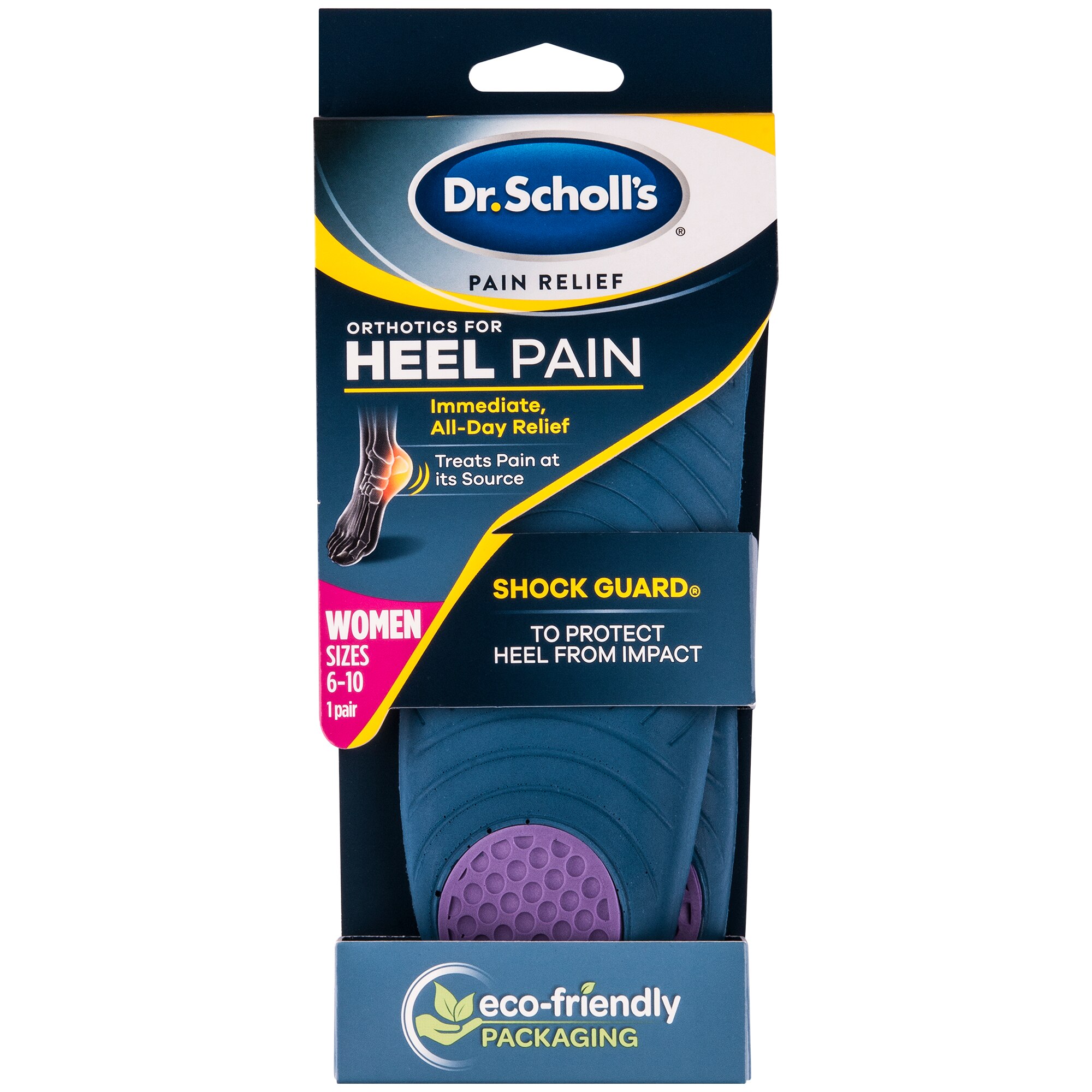 Dr. Scholl's Women's Pain Relief Orthotics For Heel, Size 5 to 12, 1 PR