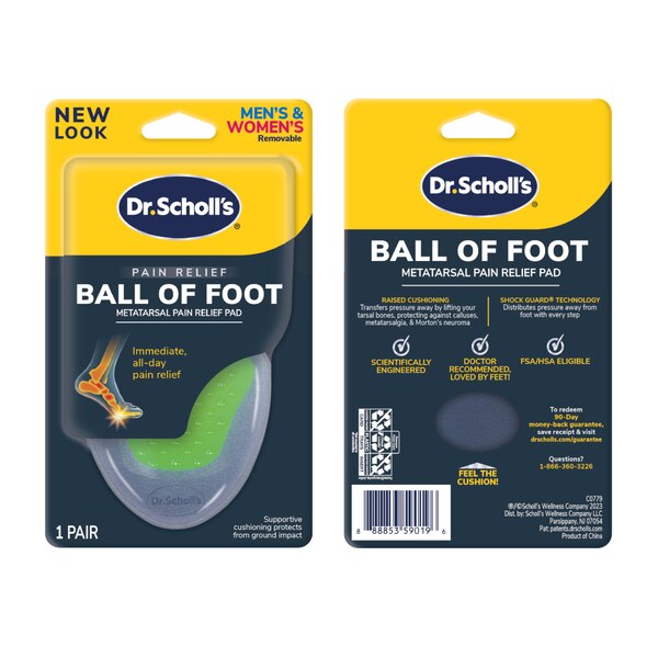 Dr. Scholl's Ball of Foot Pain Relief Orthotics, One Size, 1 pair