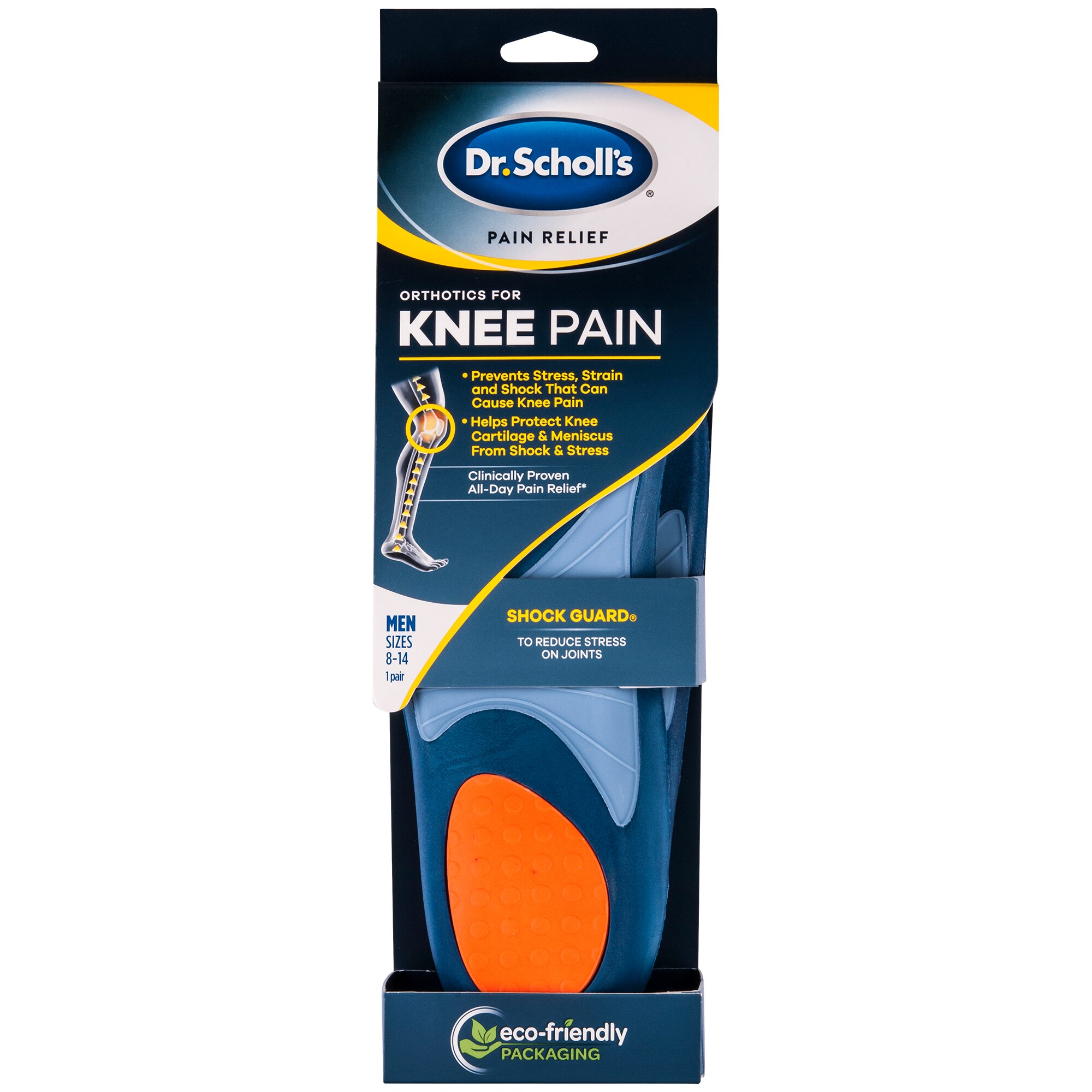 Dr. Scholl's KNEE Pain Relief Orthotics, 1 Pair (Men's 8-14)