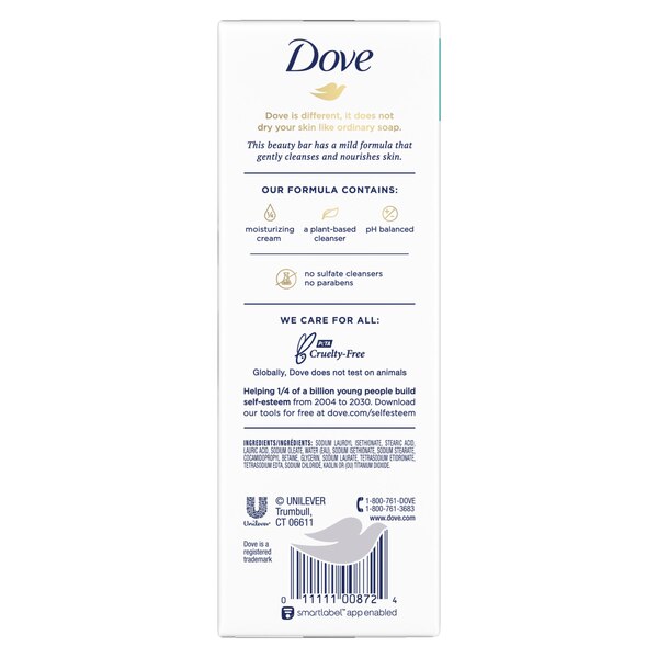 Dove Sensitive Skin Moisturizing Beauty Bar for Softer Skin, Fragrance-Free, Hypoallergenic, 3.17 OZ