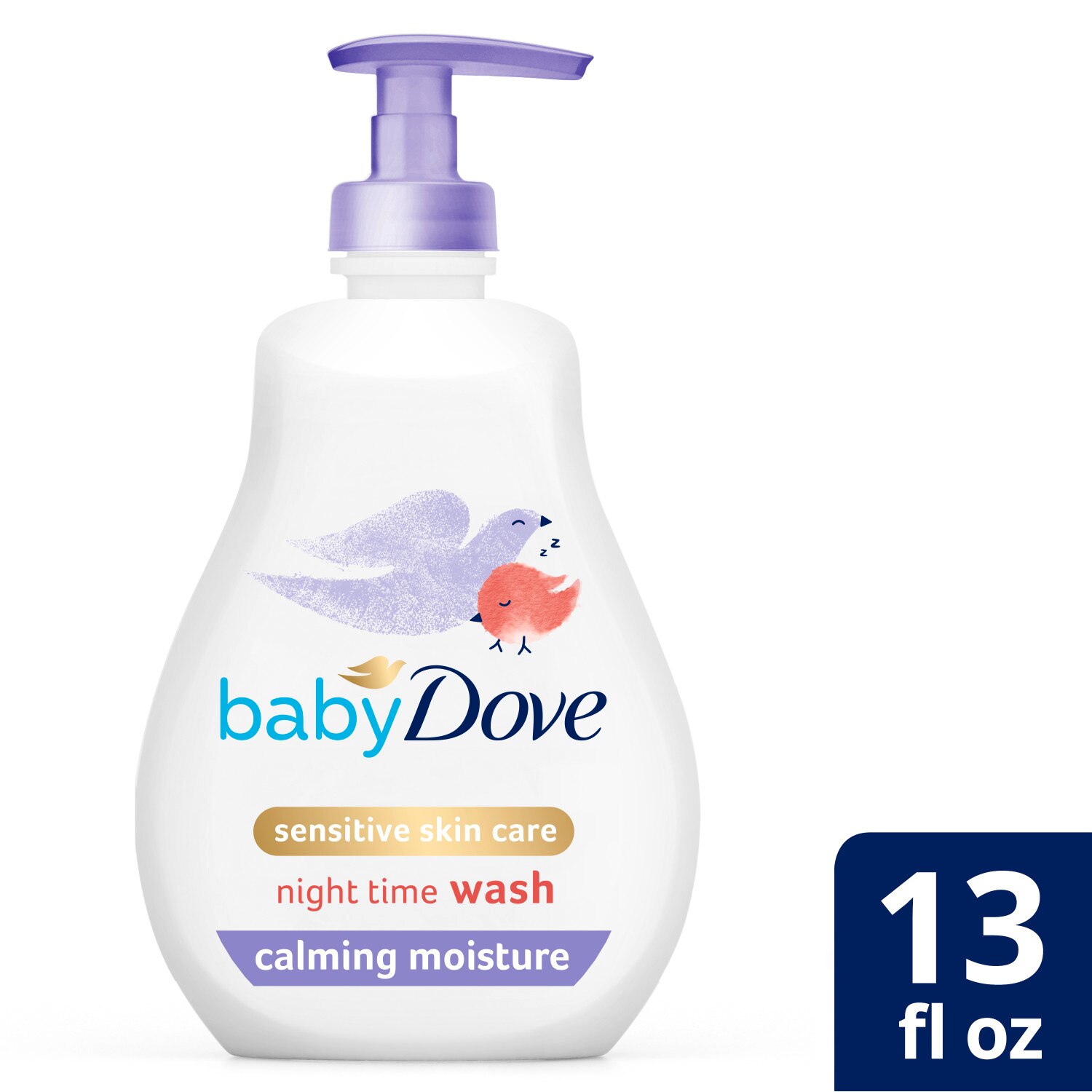 Baby Dove Sensitive Skin Care Hypoallergenic and Tear-Free, Calming Moisture Wash, 13 oz