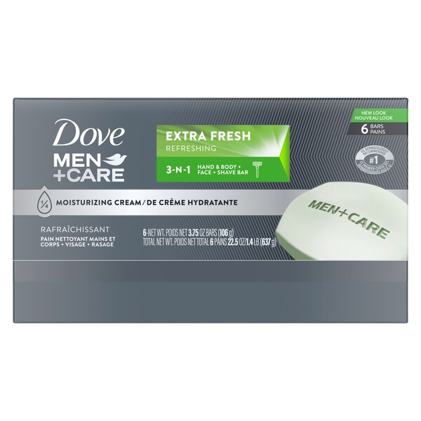 Dove Men+Care Extra Fresh 3-in-1 Bar Soap, 3.75 oz