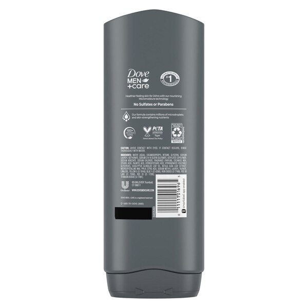 Dove Men+Care Blue Eucalyptus and Birch Men's Dry Skin Body Wash with Micromoisture, 18 OZ