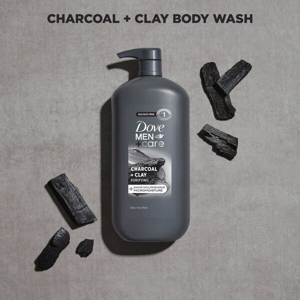 Dove Men+Care Body Wash, Purifying Charcoal + Clay, 30 OZ