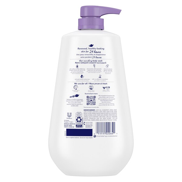 Dove MicroMoisture Relaxing Lavender Oil and Chamomile Body Wash Pump, 30.6 OZ